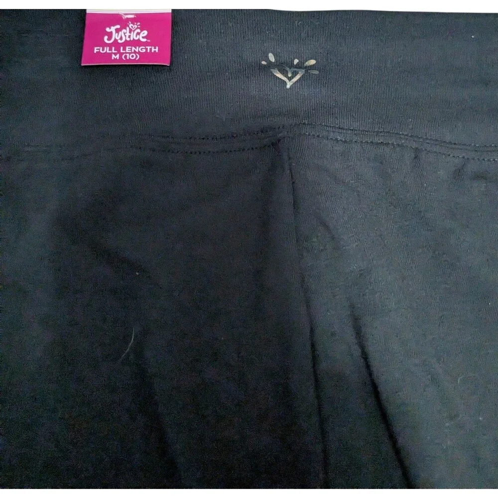 Justice Medium(10) Solid Black Leggings NWT